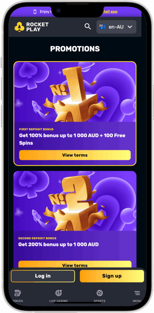 RocketPlay Bonuses