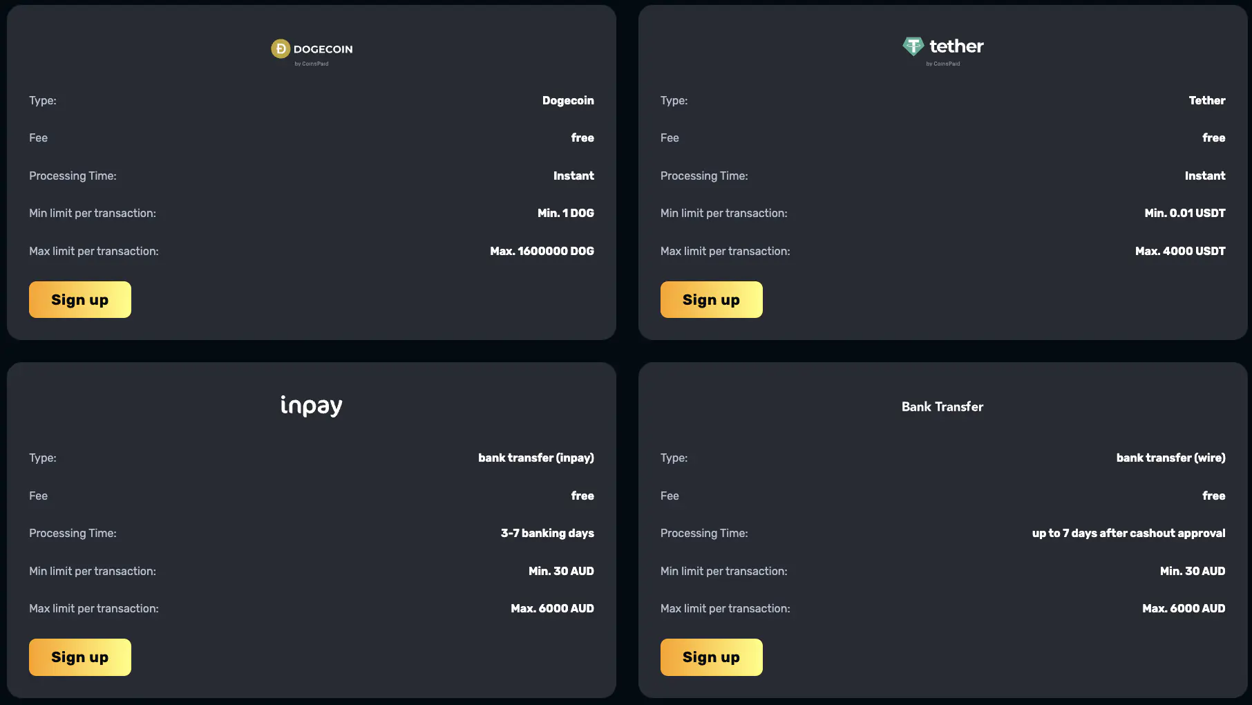 Rocket Play Casino Withdrawals Methods